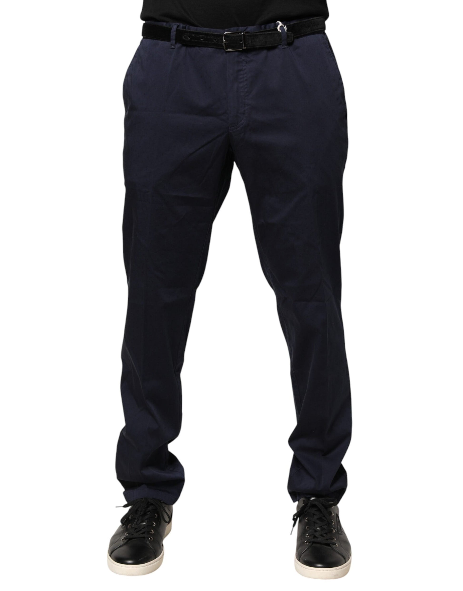 Domenico Tagliente Navy Blue Skinny Chino Mid Waist Men's Pants