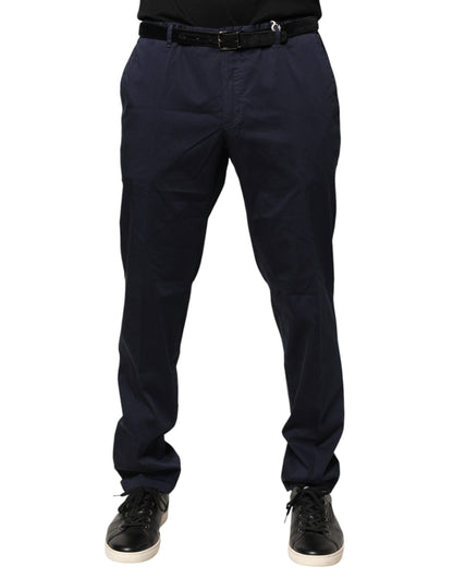 Domenico Tagliente Navy Blue Skinny Chino Mid Waist Men's Pants