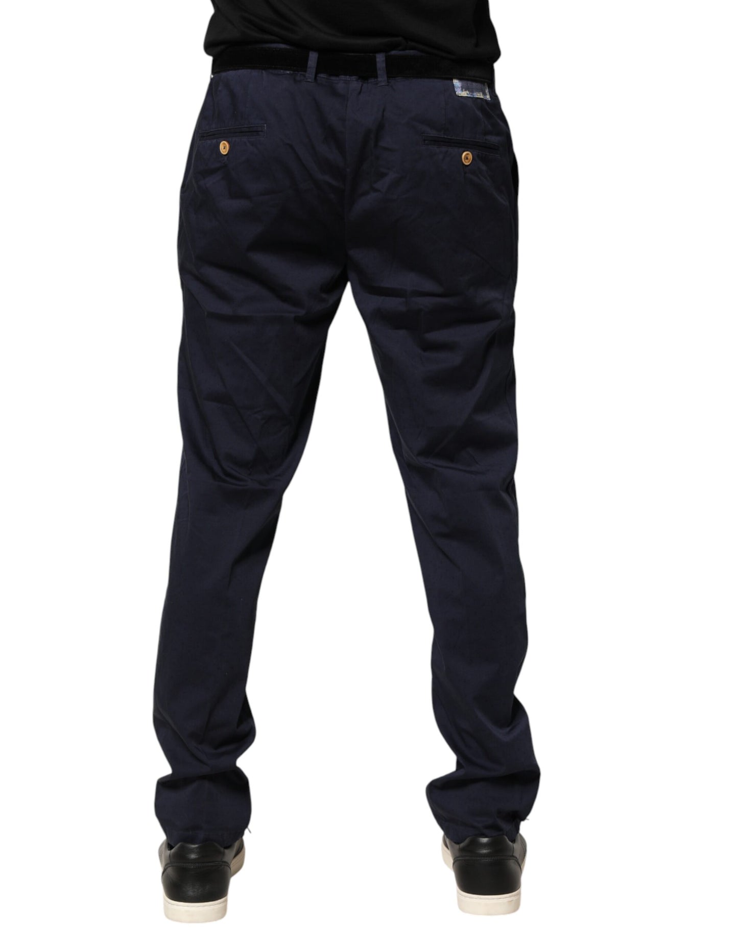 Domenico Tagliente Navy Blue Skinny Chino Mid Waist Men's Pants