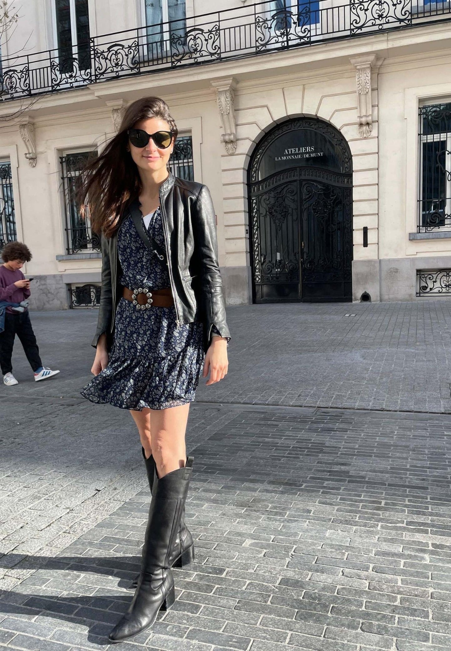 Mangará Atelier Black Calf Leather Knee-High Boots – Canna Block Heel Riding Boots