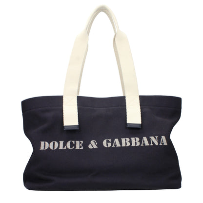 Dolce & Gabbana Blue Canvas Tote Bag