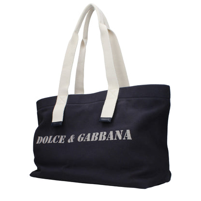 Dolce & Gabbana Blue Canvas Tote Bag