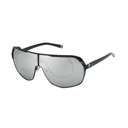 Fila Men's Sunglasses – Black Metal Frame, Multicoloured Mirrored Lenses