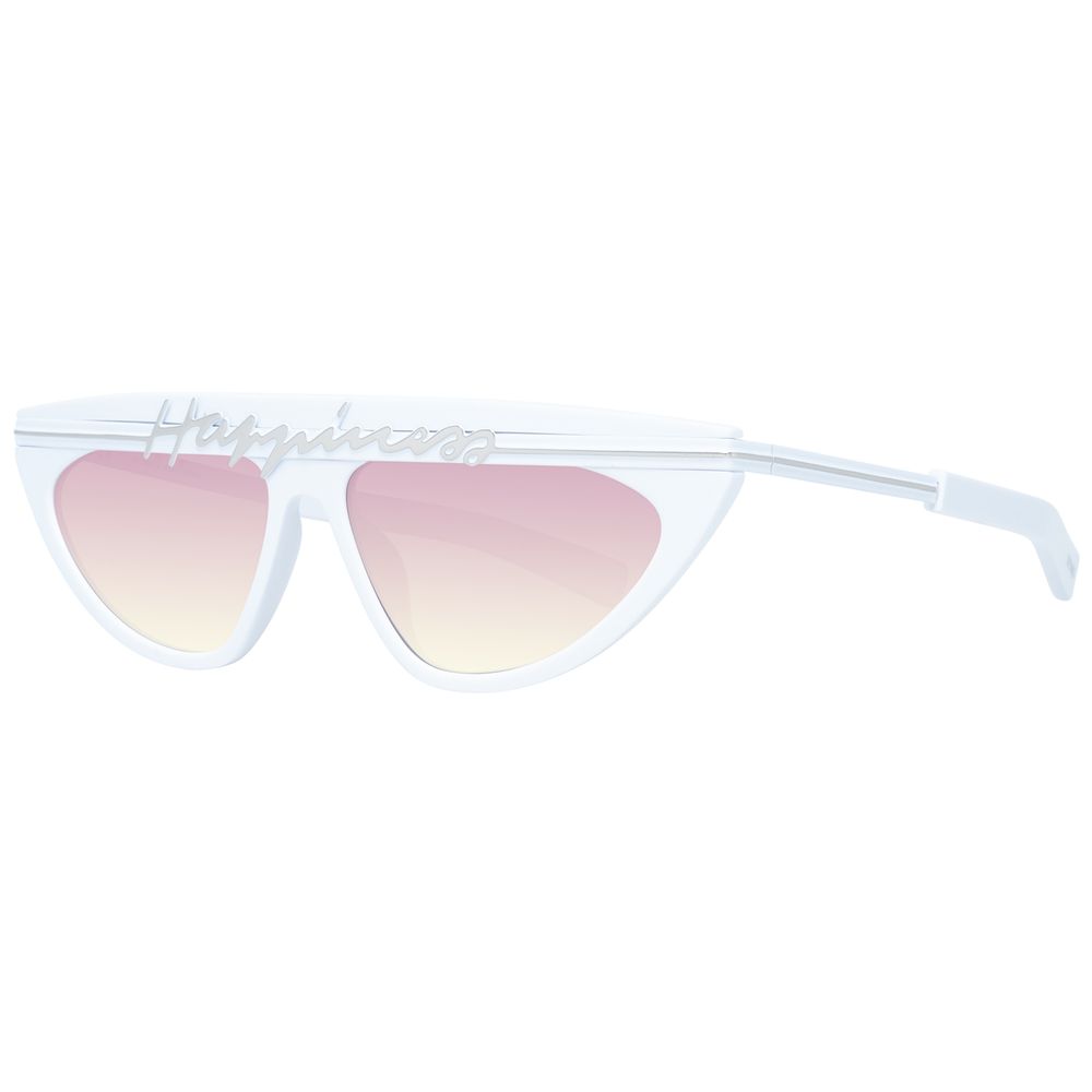 Sting Unisex Sunglasses – White Plastic Frame, Mirrored Lenses