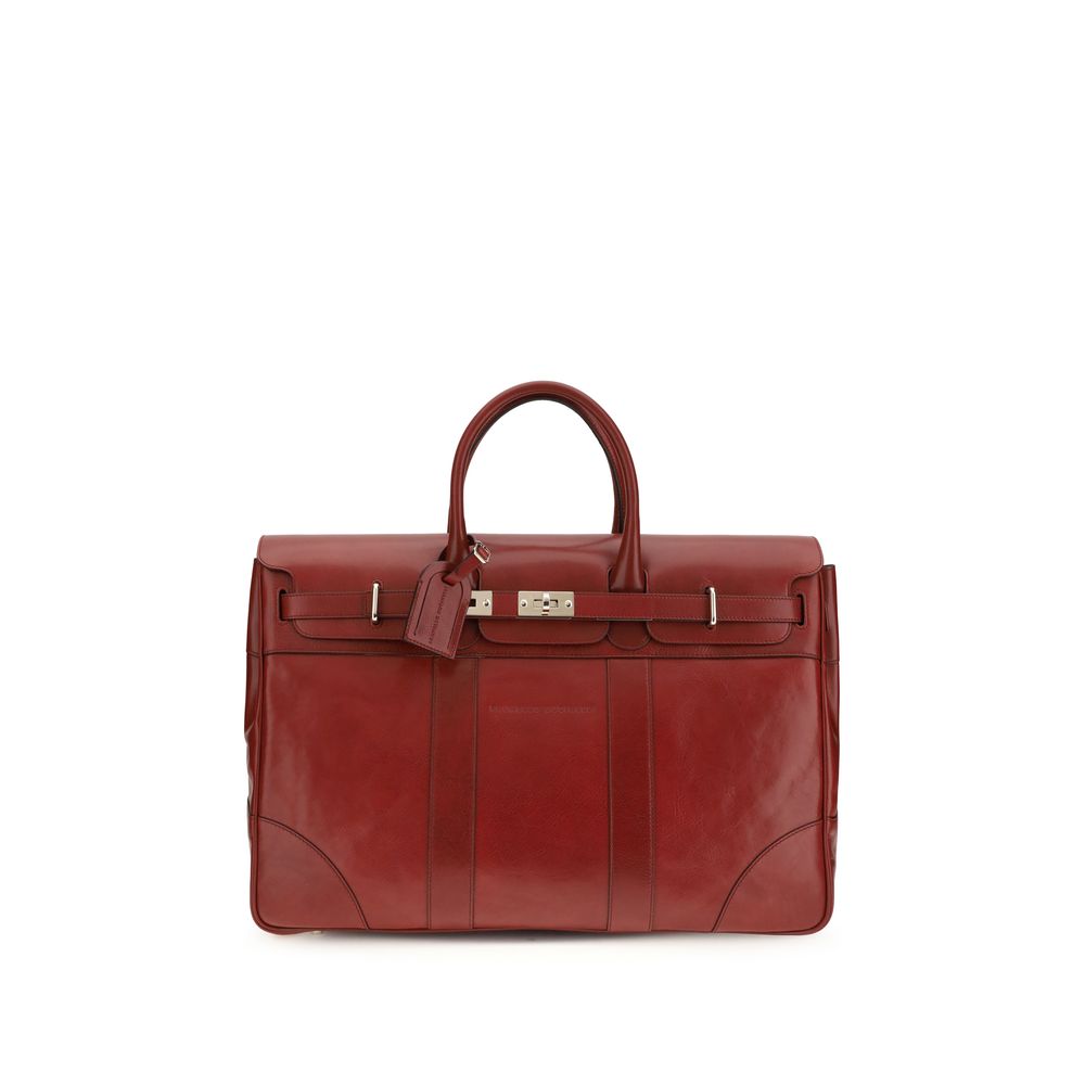 Brunello Cucinelli Bordeaux Calf Leather Country Travel Bag