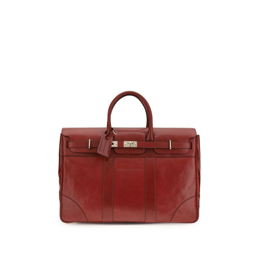 Brunello Cucinelli Bordeaux Calf Leather Country Travel Bag