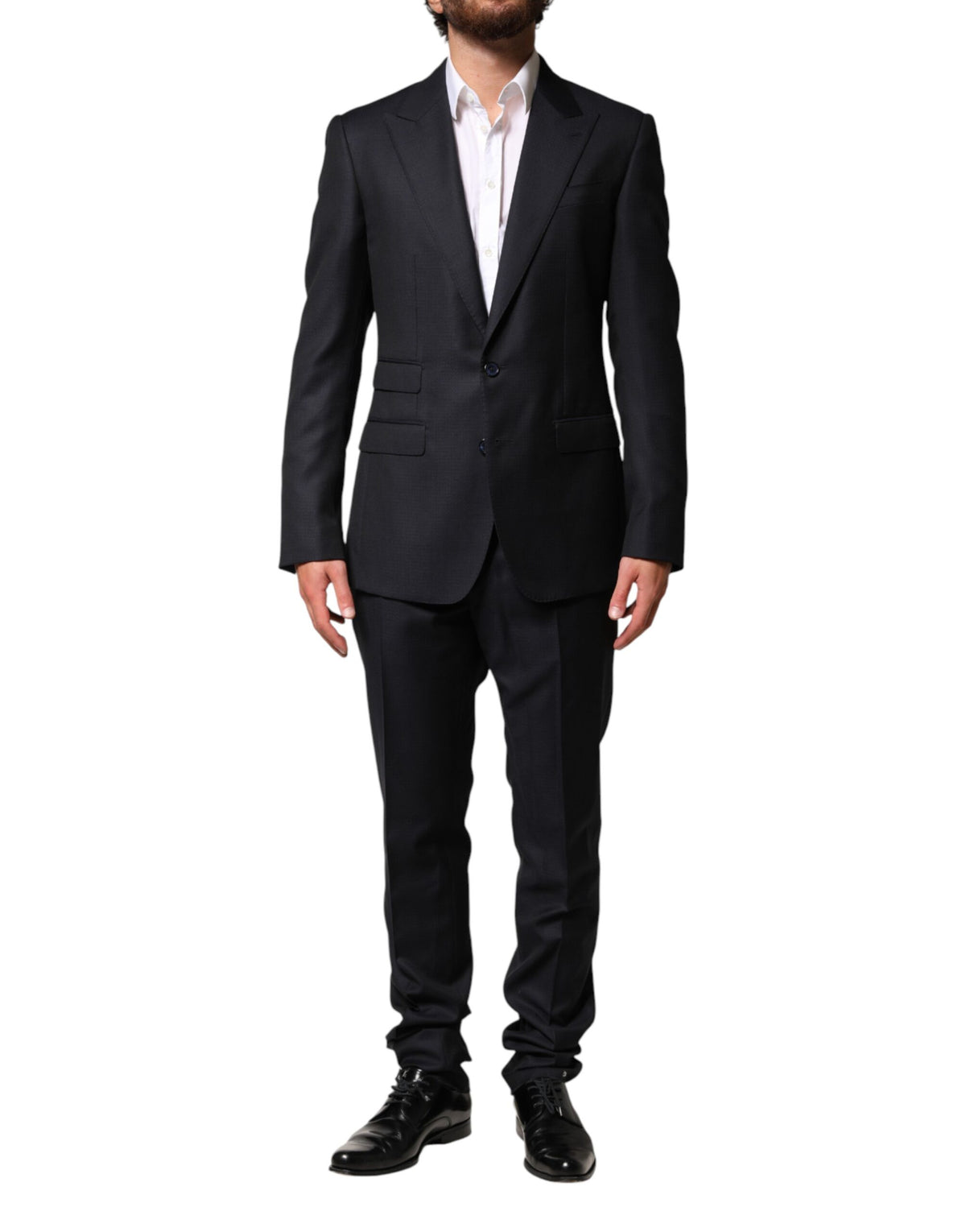 Dolce & Gabbana Black Wool Single Breasted Men 2 Piece Suit