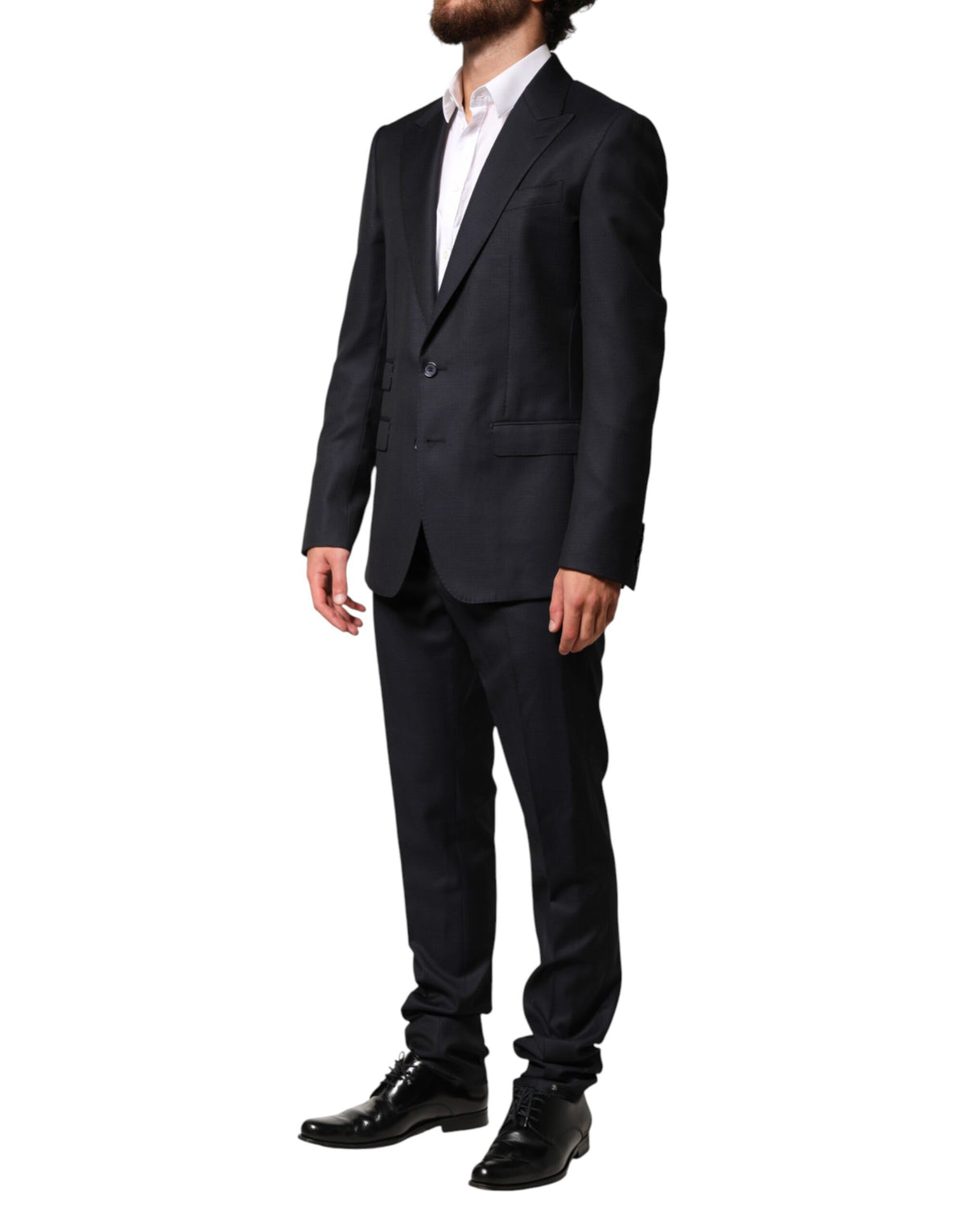 Dolce & Gabbana Black Wool Single Breasted Men 2 Piece Suit