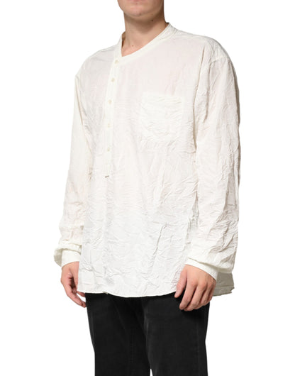 Dolce & Gabbana White Cotton Long Sleeve Shirt for Men