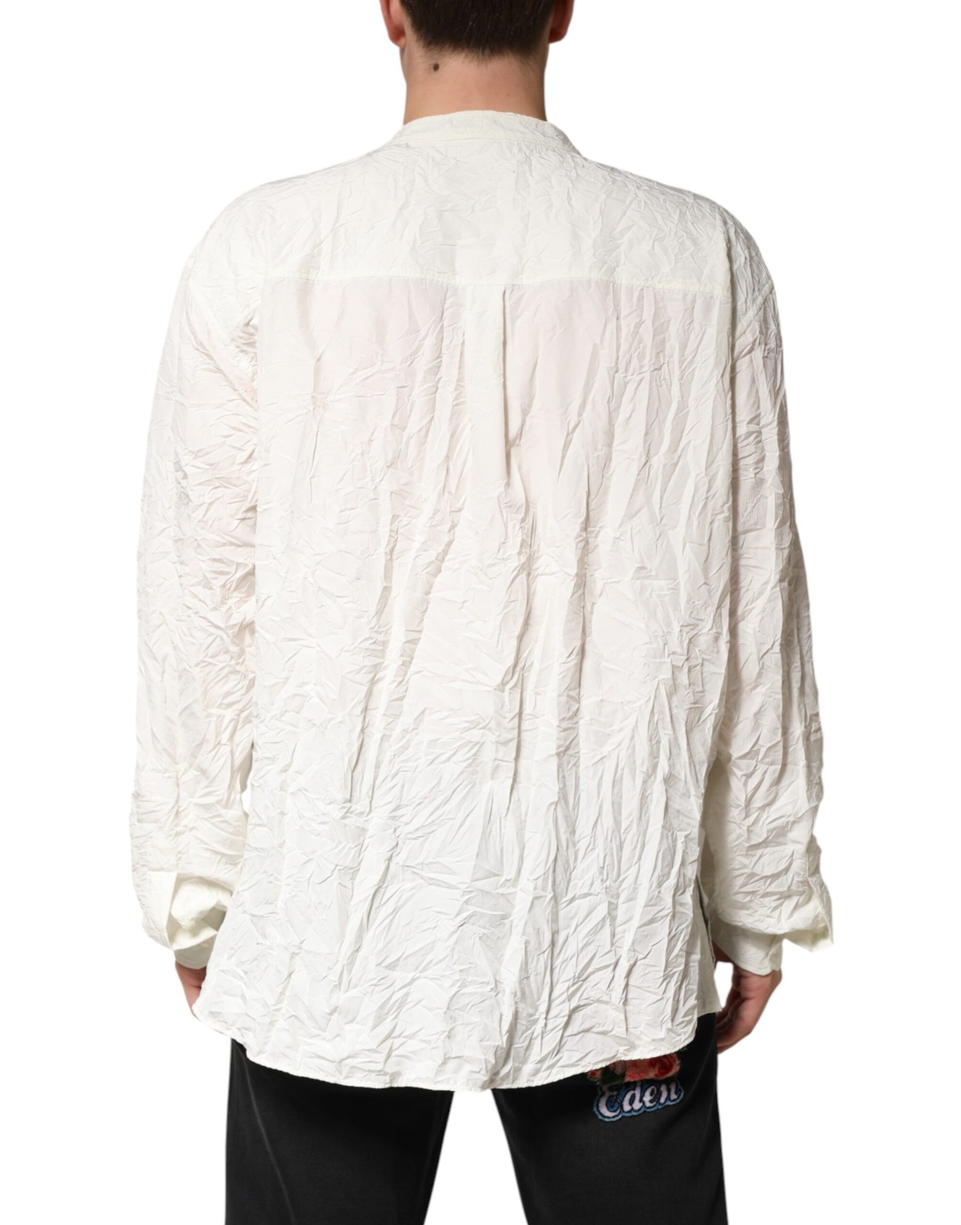 Dolce & Gabbana White Cotton Long Sleeve Shirt for Men