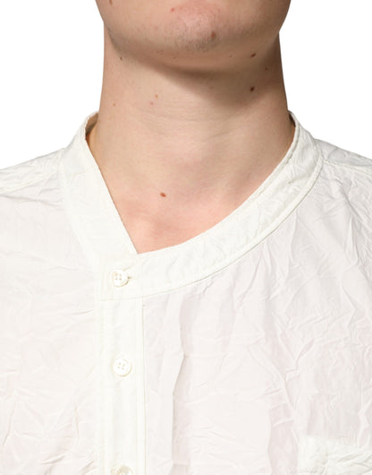 Dolce & Gabbana White Cotton Long Sleeve Shirt for Men