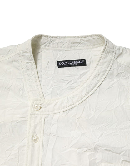 Dolce & Gabbana White Cotton Long Sleeve Shirt for Men