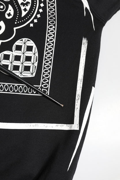 Dolce & Gabbana Black Bandana Hooded Men Sweatshirt Sweater