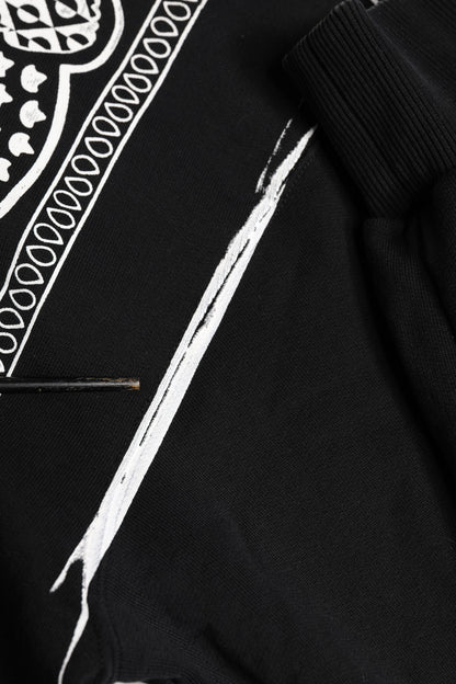 Dolce & Gabbana Black Bandana Hooded Men Sweatshirt Sweater