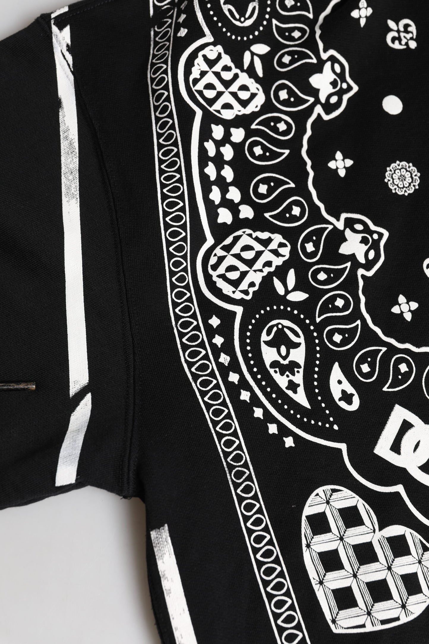 Dolce & Gabbana Black Bandana Hooded Men Sweatshirt Sweater