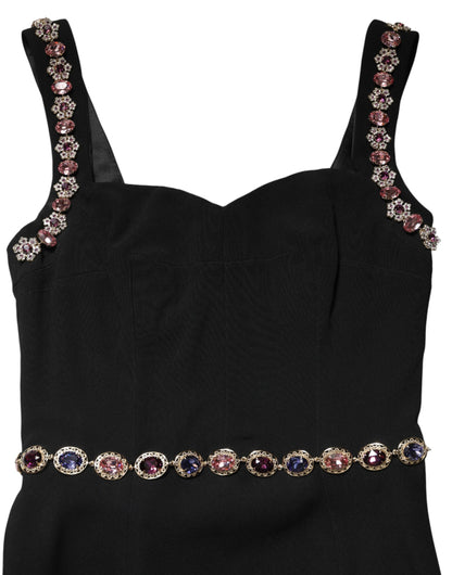 Dolce & Gabbana Black Embellished Sheath Mermaid Gown Dress