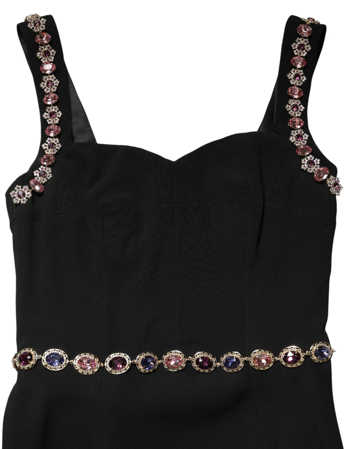 Dolce & Gabbana Black Embellished Sheath Mermaid Gown Dress