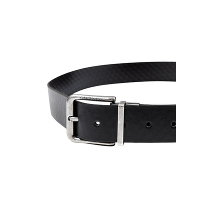 Calvin Klein Black Leather Belt - Classic Casual Reversible 35MM