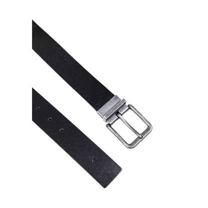 Calvin Klein Black Leather Belt - Classic Casual Reversible 35MM