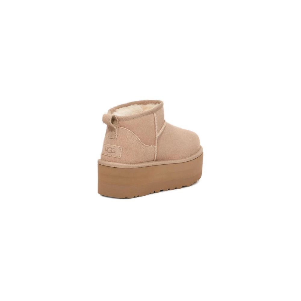 UGG Classic Ultra Mini Platform 1135092 Beige Suede Leather Ankle Boots