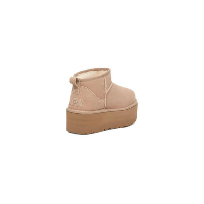 UGG Classic Ultra Mini Platform 1135092 Beige Suede Leather Ankle Boots