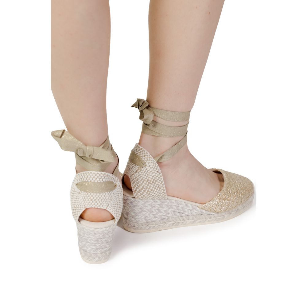 ROY RAFIA ESPADRILLES PLATINO Gray Cotton High Heel Pumps