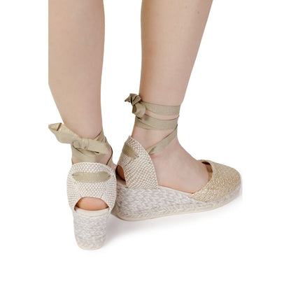 ROY RAFIA ESPADRILLES PLATINO Gray Cotton High Heel Pumps