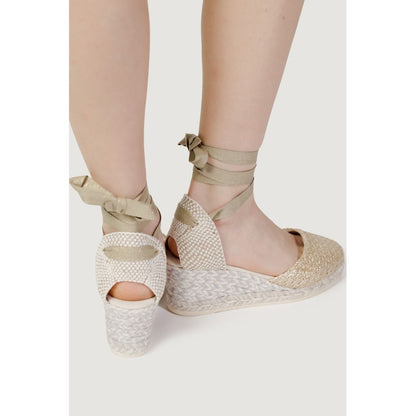 ROY RAFIA ESPADRILLES PLATINO Gray Cotton High Heel Pumps