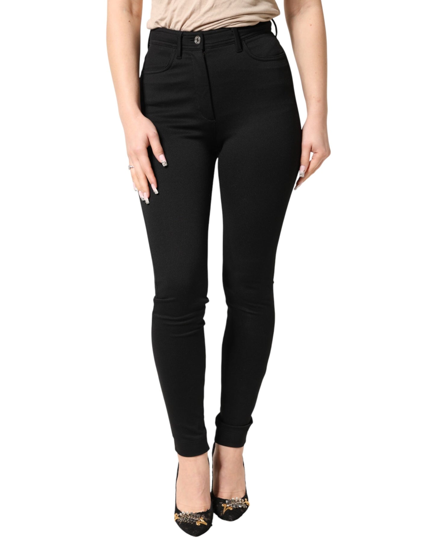 Dolce & Gabbana Black Stretch Skinny High Waist Pants