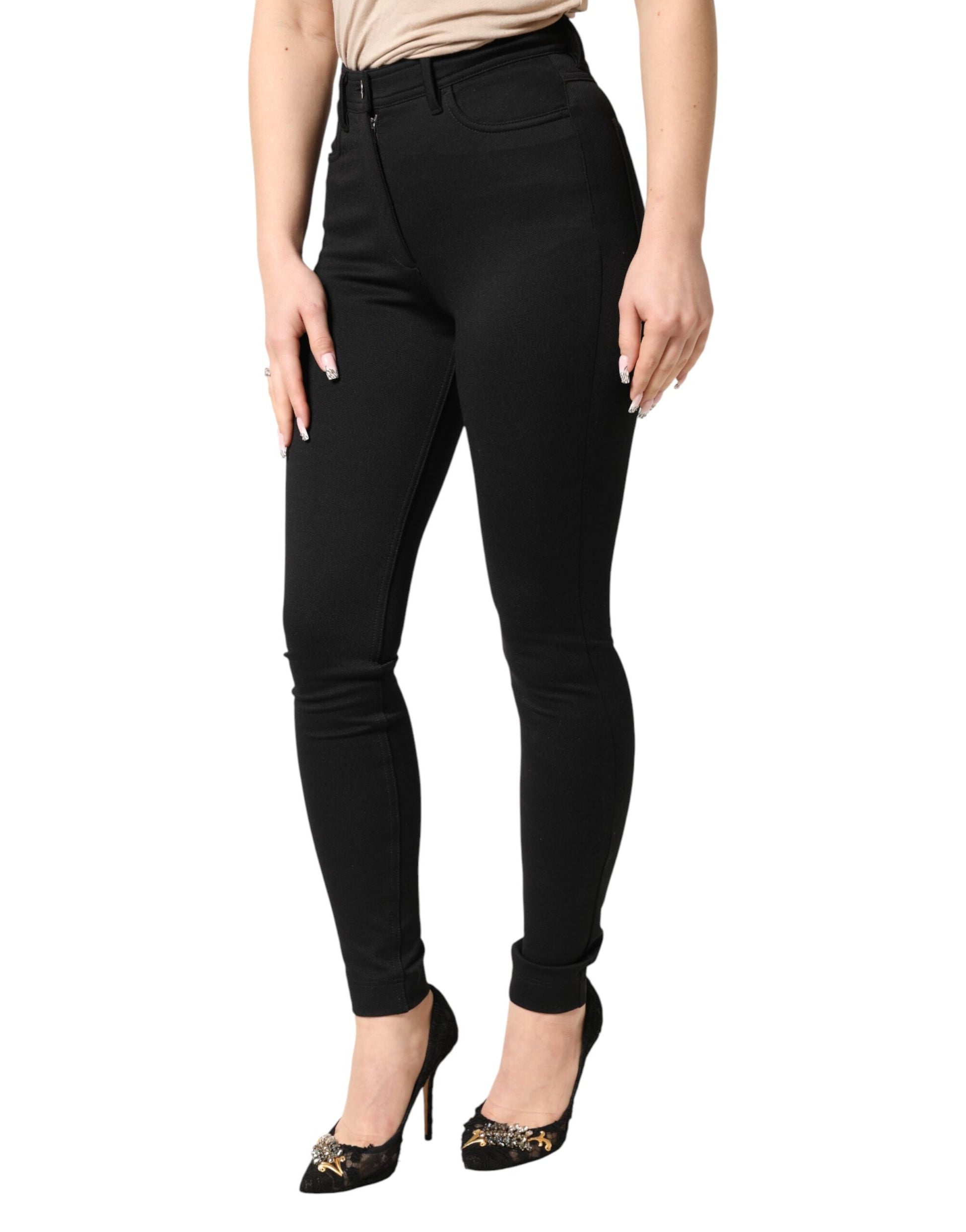 Dolce & Gabbana Black Stretch Skinny High Waist Pants