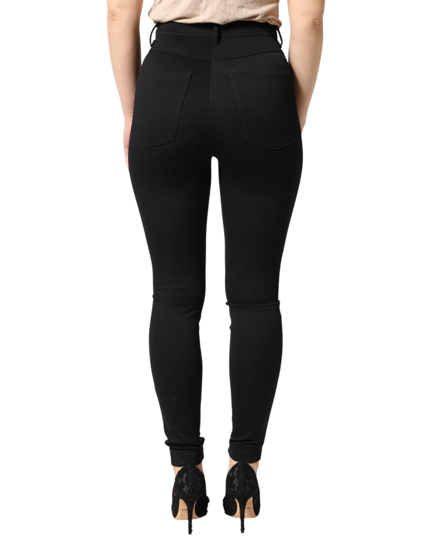 Dolce & Gabbana Black Stretch Skinny High Waist Pants