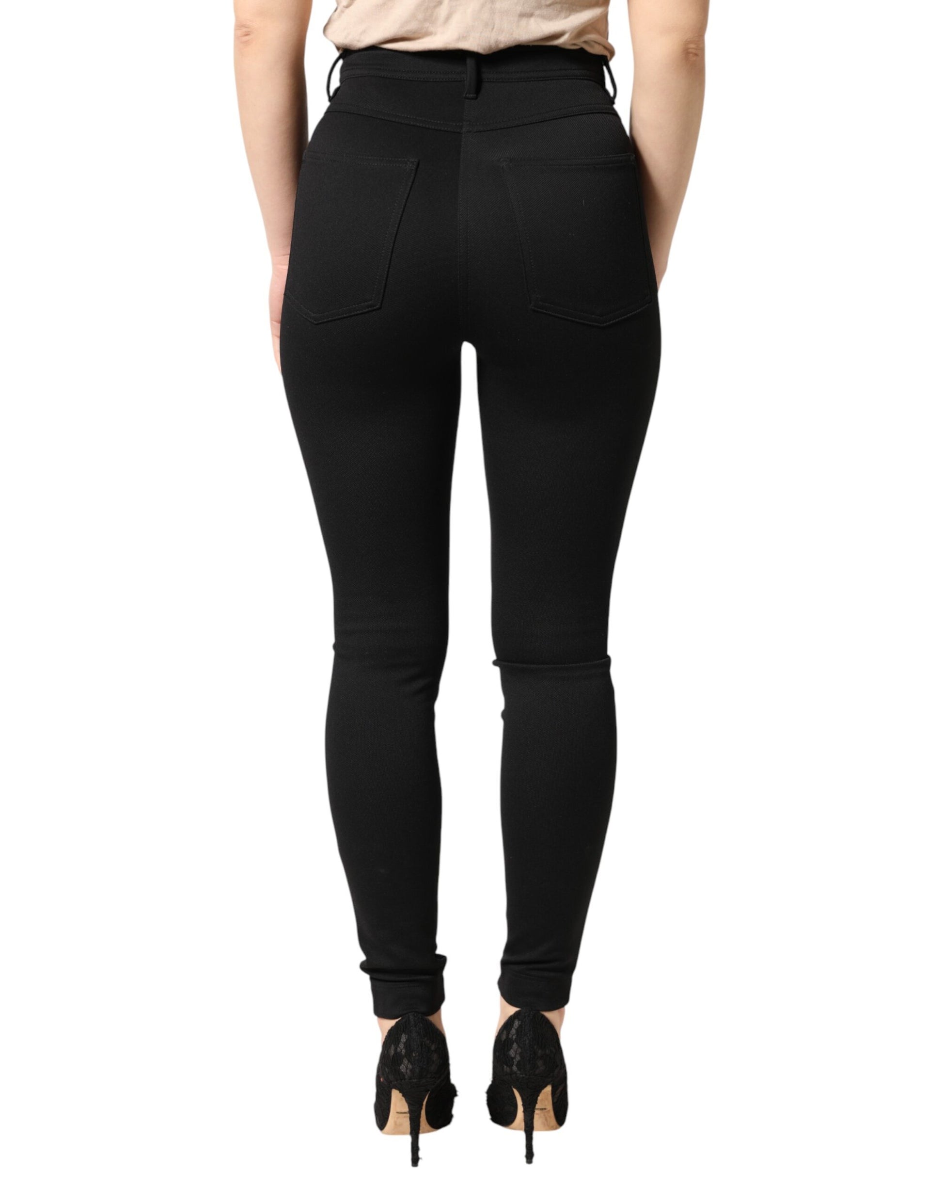 Dolce & Gabbana Black Stretch Skinny High Waist Pants