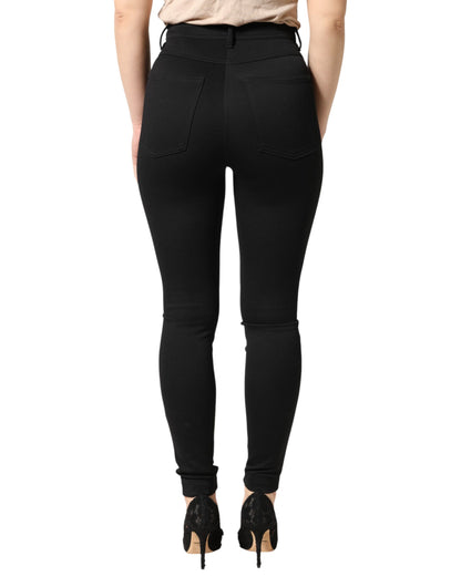 Dolce & Gabbana Black Stretch Skinny High Waist Pants