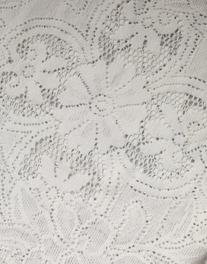 Dolce & Gabbana White Embroidery Lace Cotton Blouse Top