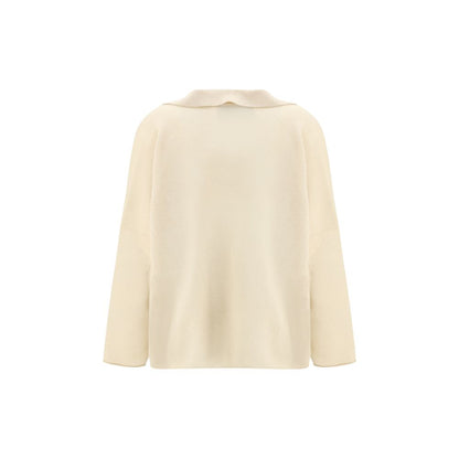 Alanui Beige Cashmere Sweater with Polo Collar