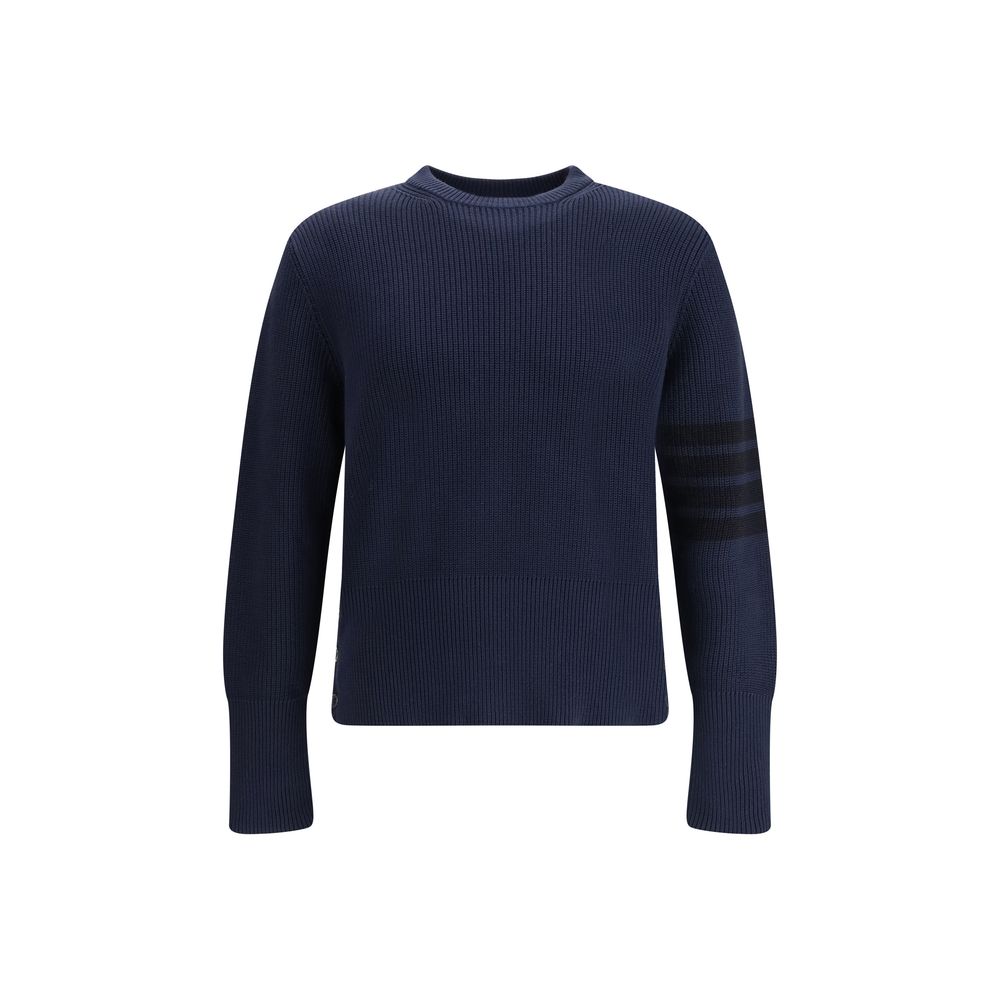 Thom Browne Blue Cotton 4-Bar Sweatshirt