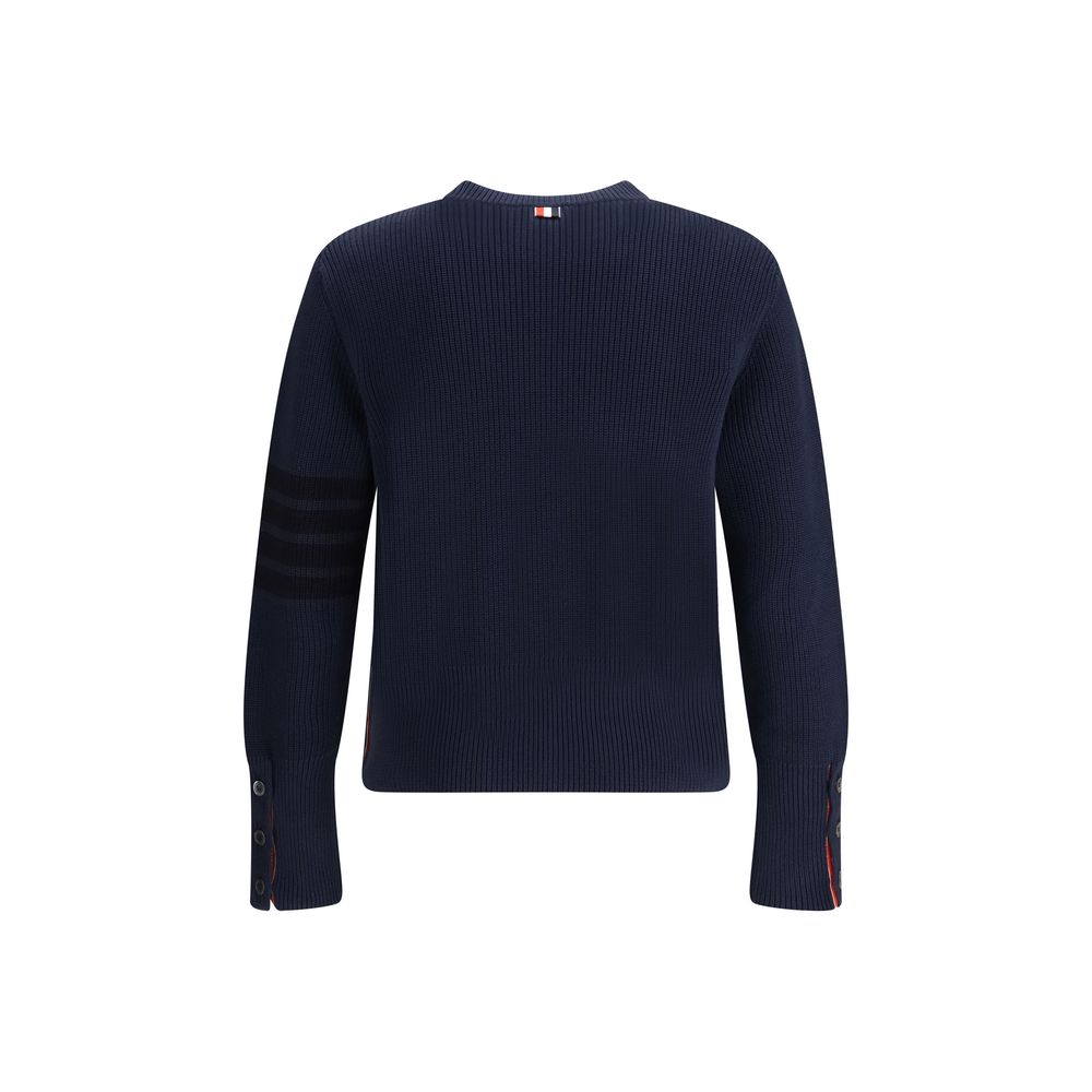 Thom Browne Blue Cotton 4-Bar Sweatshirt