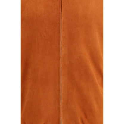 Brunello Cucinelli Brown Calf Leather Bos Taurus Jacket