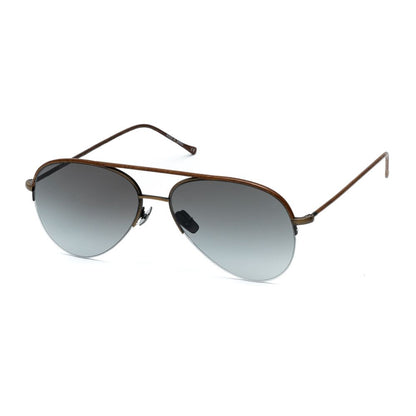 Belstaff Men's Sunglasses – Brown Titanium Frame with Grey Lenses