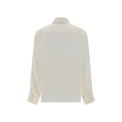 Fendi White Silk Pattern Shirt - Timeless Elegance with a Playful Twist