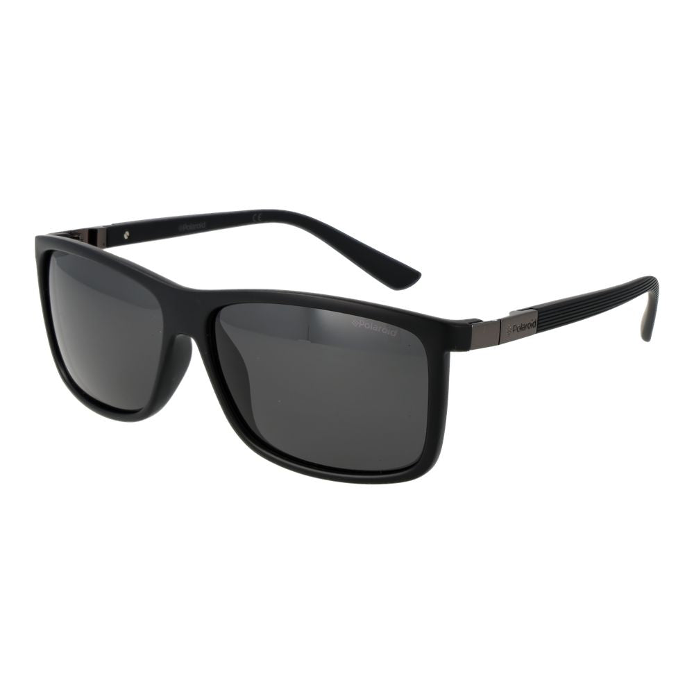Polaroid Men's Sunglasses – Black Rectangle Frame, Grey Polarized Lenses