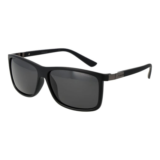 Polaroid Men's Sunglasses – Black Rectangle Frame, Grey Polarized Lenses