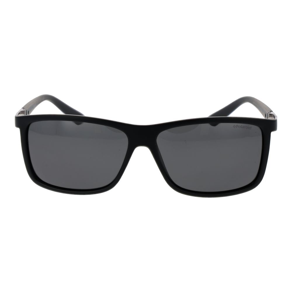 Polaroid Men's Sunglasses – Black Rectangle Frame, Grey Polarized Lenses