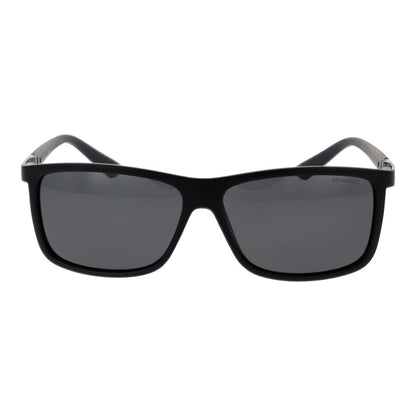 Polaroid Men's Sunglasses – Black Rectangle Frame, Grey Polarized Lenses
