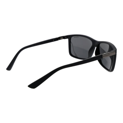 Polaroid Men's Sunglasses – Black Rectangle Frame, Grey Polarized Lenses
