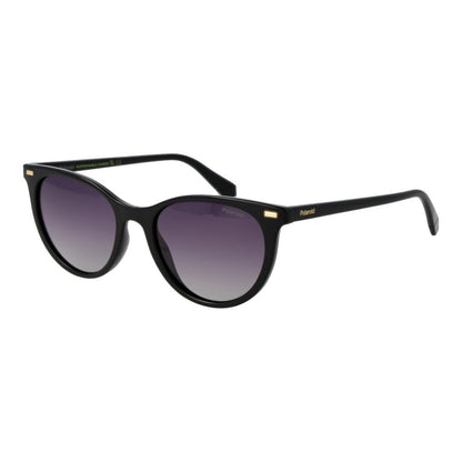 Polaroid Women’s Sunglasses – Black Cat Eye Frame, Purple Gradient Lenses