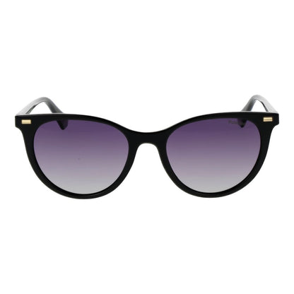 Polaroid Women’s Sunglasses – Black Cat Eye Frame, Purple Gradient Lenses