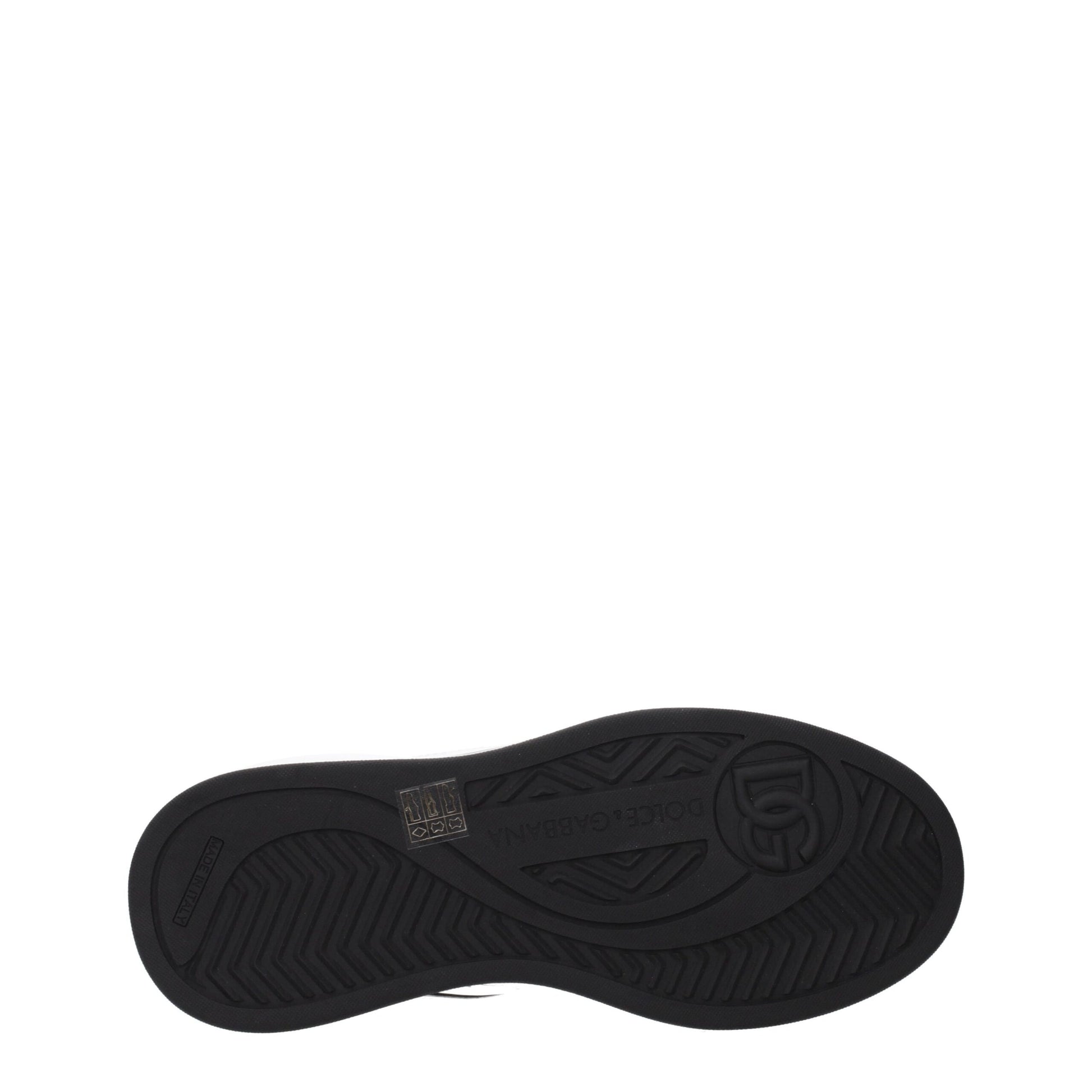 Dolce & Gabbana White & Black Leather Roma Sneakers