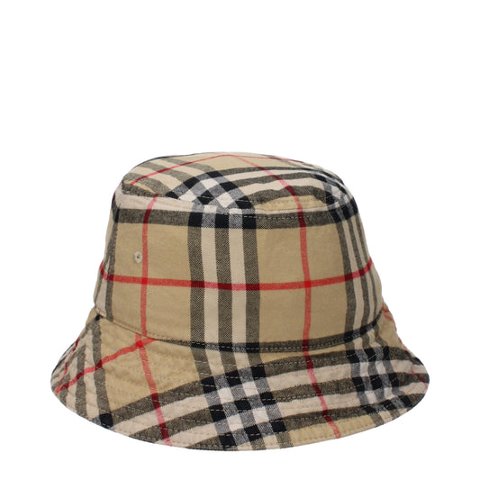 Burberry Check Beige Cotton Bucket Hat
