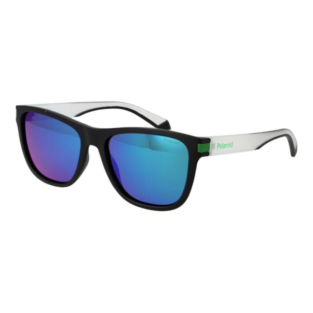 Polaroid Unisex Sunglasses – Black Rectangle Frame, Grey Mirrored Lenses